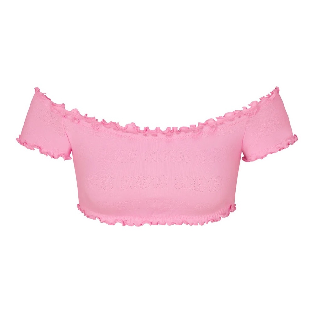 SKIMS Logo Pointelle Super Cropped Top
